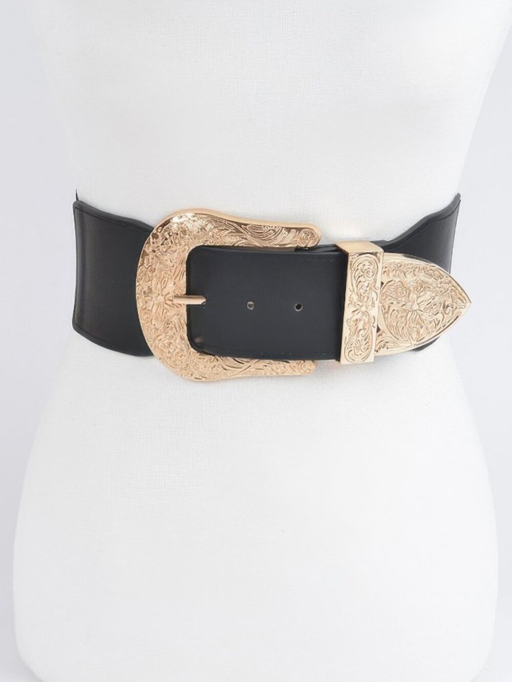 Wide Multi Metal Plus Size Elastic Belt